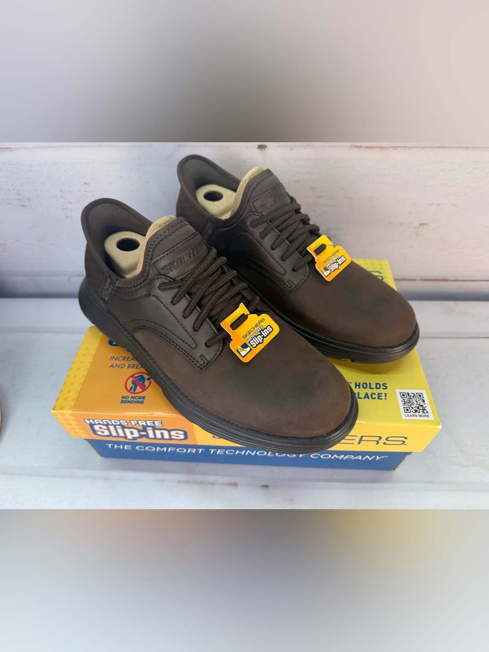 Skechers Slip-ins Garza Men’s Casual Shoes Chocolate Brown Sz 8 Hands-Free